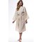 Waffle Kimono Beige Long Robe Square Pattern-Robemart.com