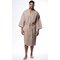 Waffle Kimono Taupe Long Robe Square Pattern-Robemart.com